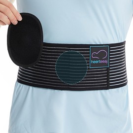 Umbilical hernia belt for men and women - Hernia support for men with compression pad (inguinal, femoral, incisional) - Abdominal binder post surgery and postpartum (Black, Small/Medium (Pack of 1))