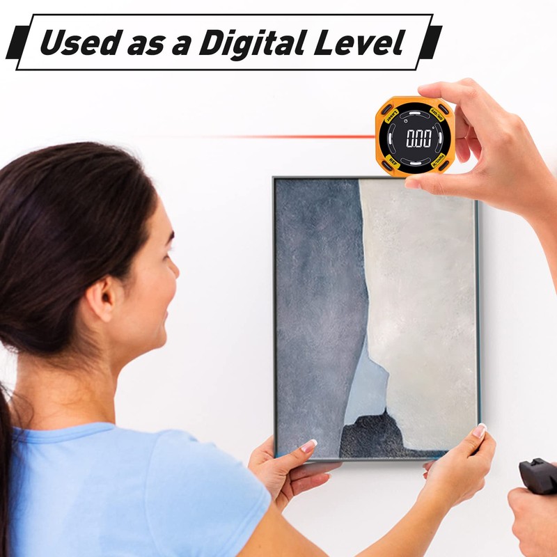 Digital Protractor, 5-Side Protractor, Digital Magnetic with Laser Levelling Tool,