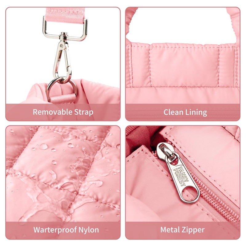 KALIDI - Bolso bandolera acolchado pequeño para mujer, de nailon