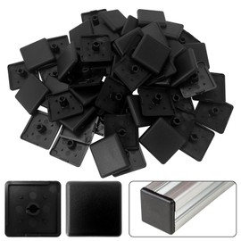 60 Pcs Standard Plastic Square Aluminum Extrusion End Cap, Plastic ABS Accessories End Cap Black, Aluminum Profiles End Cap Cover Plastic Fasteners for 3030 Aluminum Extrusion with Profile