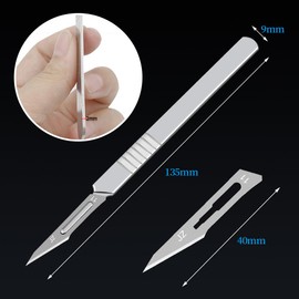 MYLCHBDJ Carving Carbon Steel Surgical Scalpel Blade Industrial Scalpel Blade No. 11 Surgical Handle + 11 Blade x 10 Carving, Hand Carving, Dissection, Art Supplies, Plastic Model Tool