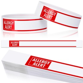 AmazingSpark 600 Pcs Red Allergy Alert Warning Paper Wristbands Disposable Hospital Patient Bracelets ID Wristbands for Allergy Alert Identification Bands for Sports