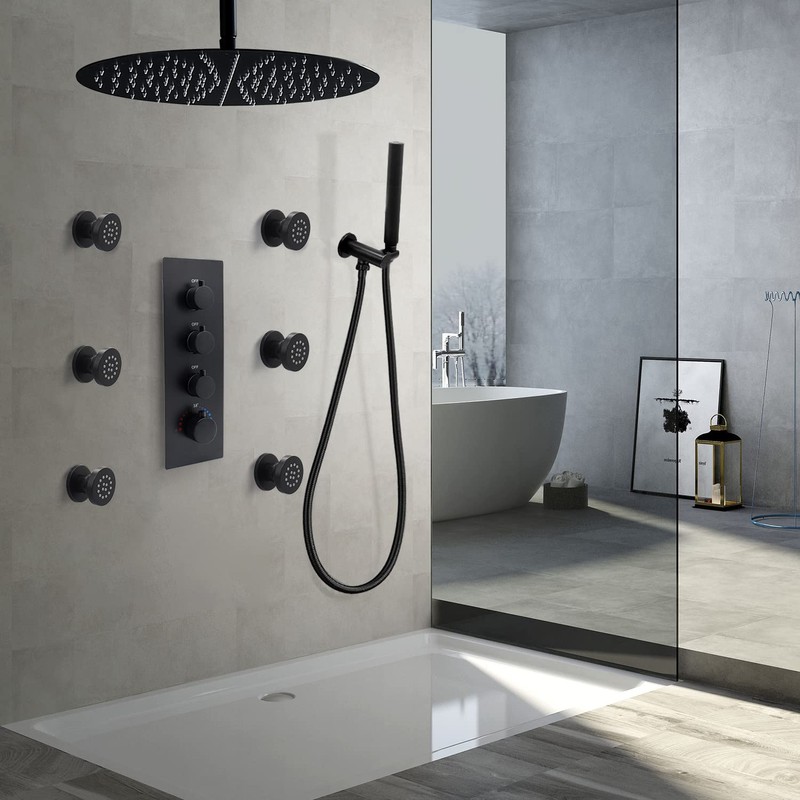 HOMEDEC 2inch Round Brass Shower Spa Massage Body Spray Wall