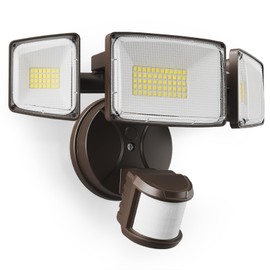 Onforu 100W LED Motion Sensor Outdoor Lights, Dusk to Dawn Flood Light Outdoor Motion Sensor, Hardwired Security Lights Floodlights Outside 11000LM 6500K Daylight IP65 Waterproof (Brown)