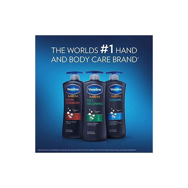 Vaseline Loción corporal y facial extra fuerte para hombres, 10