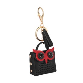 DOITOOL Owl Earbud Bag for Headphones Pu Leather Carrying Case Keychain Protective Storage Pouch for Earphones