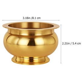 HOMSFOU Buddhist Incense Burner, Copper Treasure Basin Fengshui Incense Cone Stick Holder Buddha Offering Bowl Chinese Incense Burner Offering Basin for Buddha Buddhist Meditation Decor
