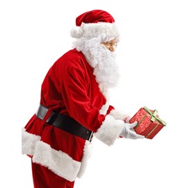 Potalay Men's Deluxe Santa Suit 11pc. Christmas Adult Santa Claus Costume (XX-Large)