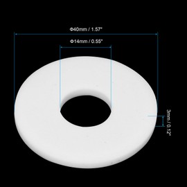 PATIKIL Flat Washers, 5 Pcs 40mm OD 14mm ID 3mm Thickness DN10 PTFE Seal Washers Flange Gasket Sealing Gasket for Faucet Pipe Water Hose