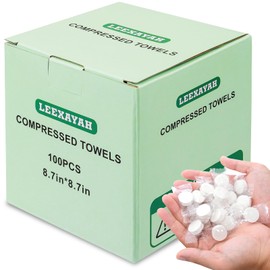100 Pieces Compressed Towel Tablets, Portable Hand Wipes, Coin Paper, Camping Wet Wipes, Disposable for Travel, Home, Beauty, Outdoor Sports