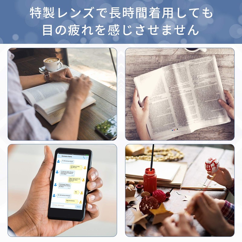 [LianSan] 老眼鏡 軽い ブルーライトカット チタン合金 ケース付き メンズ レディース ゴールド 度数+1.50