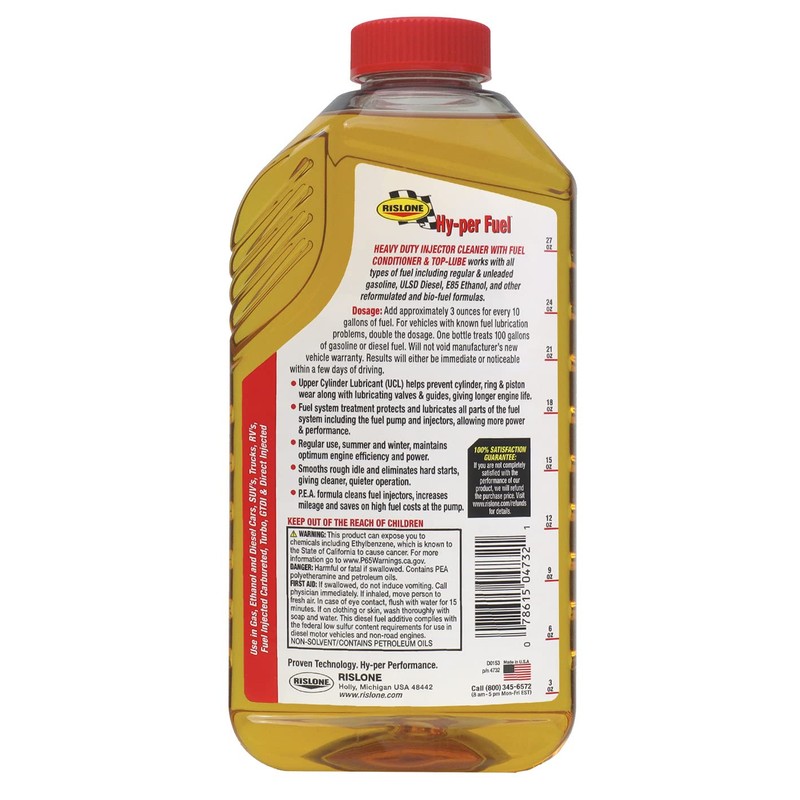 Rislone 4732 Fuel Injector Cleaner with Upper Cylinder Lubricant, 32