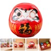 Ciieeo Japanese Daruma Doll Zen Statue Daruma Figurine Ceramic Bobble