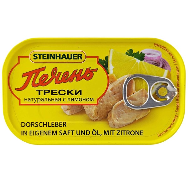 Steinhauer Cod Liver in Own Juice and Oil with Lemon