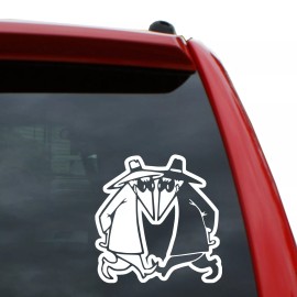 Black Heart Decals & More Spy vs Spy Vinyl Decal Sticker | 5" Tall - White