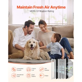 Happybuy 20x25x4" Washable Electrostatic Air Filter – Reusable Aluminum HVAC Furnace Filter with MERV 8 Rating, 8-Layer Mesh for Home/Office Air Purification (Actual Size: 19.37x24.37x3.58 in)