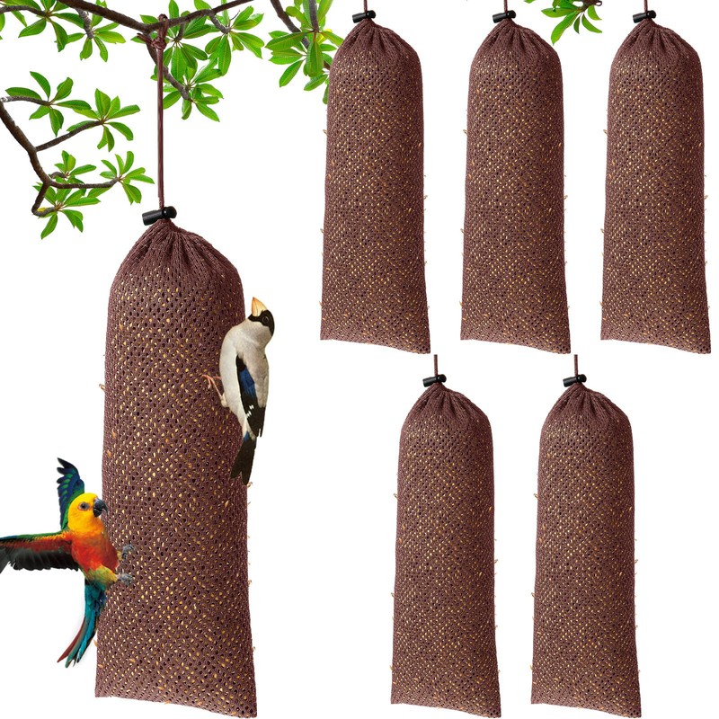 Weewooday 6 Pieces Finch Sock Feeder, Thistle Seed Sock Bird