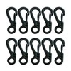 10pcs Black Plastic Snap Clip Carabiner Buckles, Multifunction Outdoor Tent