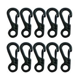 10pcs Black Plastic Snap Clip Carabiner Buckles, Multifunction Outdoor Tent Hooks for Camping, Heavy Duty,Lights Hanging,Accessory and Keychain Carabiners,Sports and Outdoors