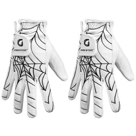 AIGEVTURE Golf Gloves Kids Junior Toddlers Right Hand Children's Premium Youth Golf Gloves Boys Girls Black and White Large,Age7-9,2pieces