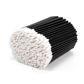 300Pcs Disposable Lip Brush for Lipstick, Lip Gloss Applicators Disposable for Makeup, Black Lipstick Brushes No-Fuzz Wands for Clean&Precise Application (Black, 300)