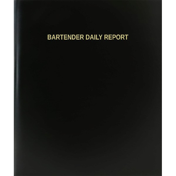 BookFactory® Bartender Daily Report Log Book/Journal/Logbook - 120 Page, 8.5"x11", Black Hardbound (XLog-120-7CS-A-L-Black(Bartender Daily Report Log Book))