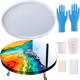 24" Inch Resin Table Molds,Extra Large Round Silicone Molds for Epoxy Resin Table Top Epoxy Mold,for River Table,Coffee Table,Cutting Board,DIY Resin Art,Home Decoration