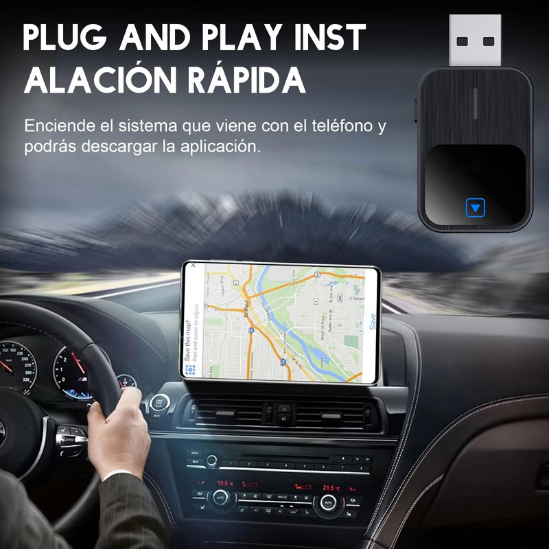 CarPlay Inalambrico y Android Auto 2 en 1 Bluetooth 5.1/WIFI,Adaptador