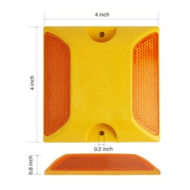 Road Reflectors Driveway Markers 40 Pack, Road Reflector 4" by 4" Double Sided Reflective Pavement Ground Markers Road Studs Asphalt Concrete Driveway Reflectors for Street Highway