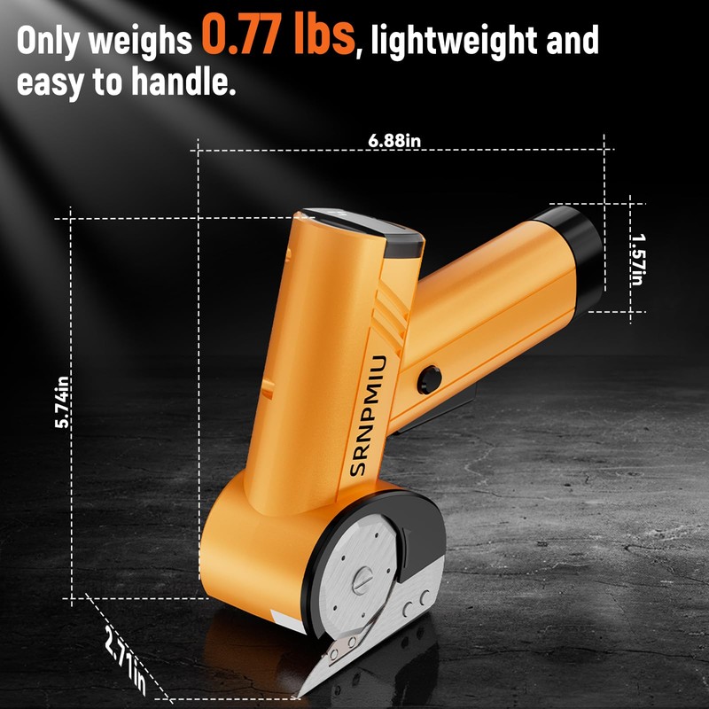 Electric Cardboard Box Cutter, Rechargeable Cordless Electric Scissors with LED