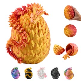 Dragon Figure Toy - Hatching Fantasy Dragon in the Egg - 36 cm Collectible Figure - Perfect for Children from 3 Years - Creative Role Play & Gift Idea for Boys & Girls (Gold-Red)