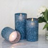 HJANDHJ Blue Flameless Candles with Remote and Timer, Real Wax