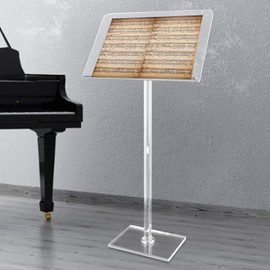 Acrylic Podium Stand, Angle Adjustable Clear Podium, Lectern Stand Holder Book Stand, Portable Presentation Standing for Classroom Concert Church Speech, 23.6" L x 15.7" W x 39" H