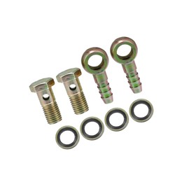 Partuto Banjo Bolt M12x1.5 10mm Banjo Bolt Hose Barb Fittings Brake Line Fitting Adapter with Copper Washers for Motorcycle Car (Set of 2) Replacement