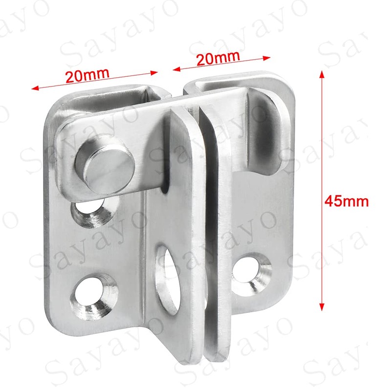 SAYAYO EMS3001-W Stainless Steel Door Bolt Small Lockable with Padlock