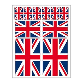 Pack of 10 Flag Stickers Great Britain Set England Car Sticker