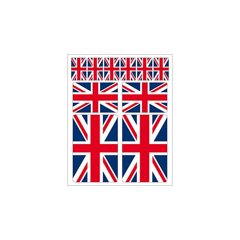 Pack of 10 Flag Stickers Great Britain Set England Car