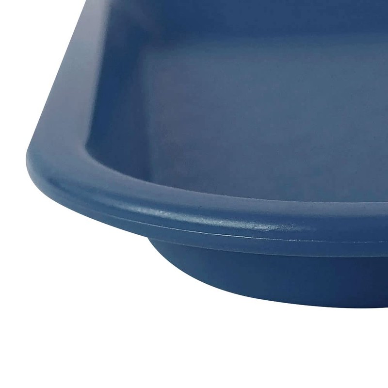 Miamex 3 x Blue Rectangular Plastic Fast Food Canteen Breakfast