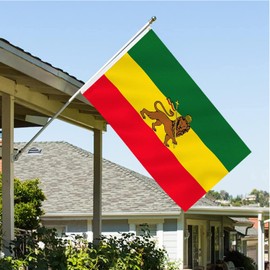 Ethiopia Flag with Lion Flag 3x5 Double Sided Lion of Judah Flags Outdoor Heavy Duty National Flags 3 Ply Polyester Material with 2 Metal Grommets 4 Rows of Stitching