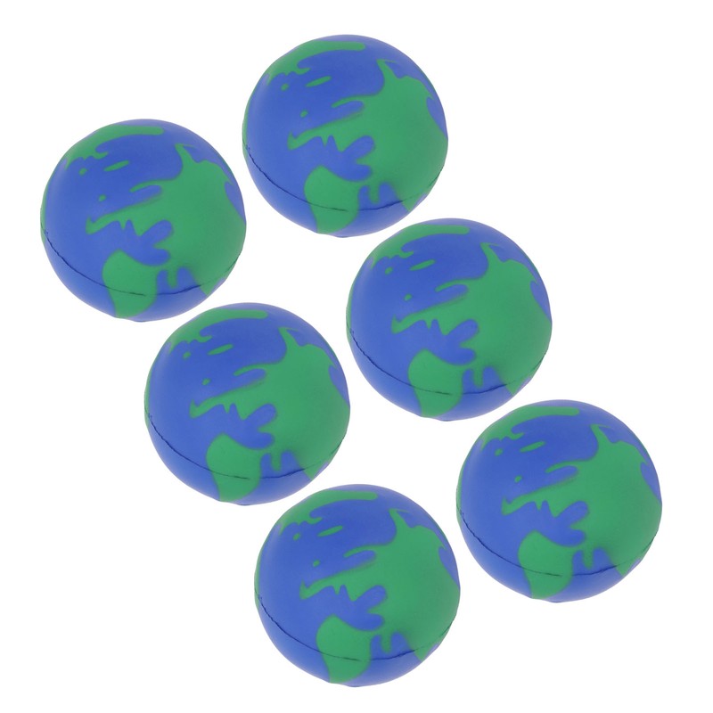 12PCS Globe Soft Ball 63mm Squeezable PU Portable Earth Stress