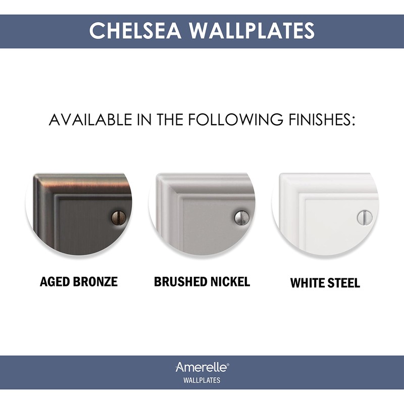 Amerelle 149RBN 1 Rocker Wall Plate, 1 Duplex Outlet, Brushed