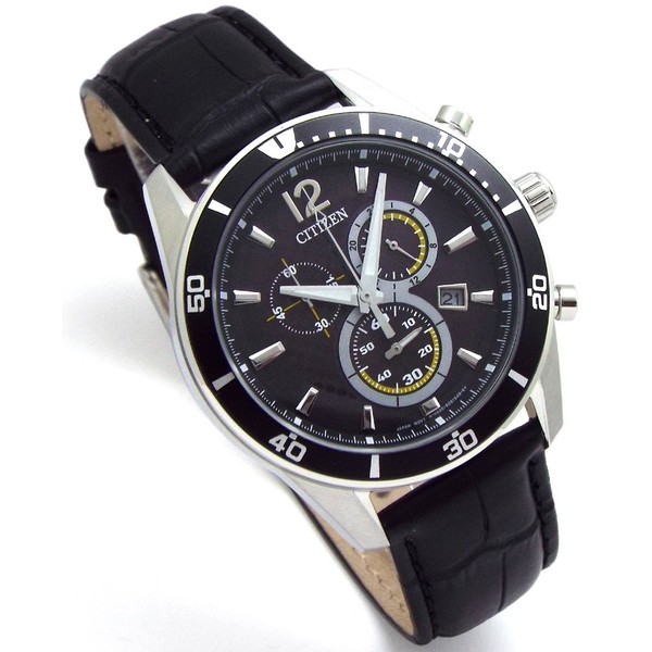 Citizen Eco-Drive Chronograph CITIZEN Solar Chrono Genuine Leather Belt with