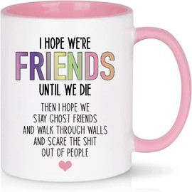 Best Friend Birthday Gifts for Women Funny Friendship Gift Idea I Hope We are Friends Sister Female BFF Soul Sister Bestie Coffee Mugs White 11oz