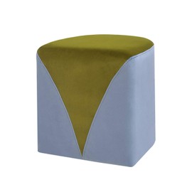 Adeco Velvet Heart Ottoman Modern Padded Foot Rest Stool Yellow Upholstered Footstool Small Cube Ottoman for Living Room Bedroom Home Office