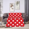 Red White Polka Dot Blanket Soft Lightweight Throw Blankets Cozy