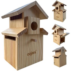 Bird House for Bluebird, Finch, Wren, Chickadee, Tree Swallow, Wild Birds, Woodpecker, Outdoor Nesting Box, Easy-to-Open (Unfinished DIY)