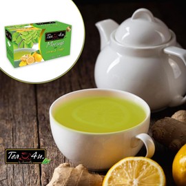 Tea4U Moringa Oleifera Flavored Energy Tea (Lemon & Ginger) - With Freshness Flavourful Blended Distinct Flavors - 25 Count Sealed Tea Bags