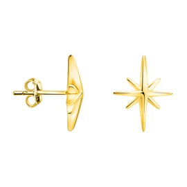 SOFIA MILANI - Women's Earrings 925 Silver Star Stud Earrings, Yellow Gold, No Gemstone