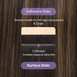 DOORES Genius Tape in Hair Extensions, Balayage Dark Brown to Chestnut Brown 18 Inch 50g/20pcs, Seamless Tape in Extensions Real Human Hair