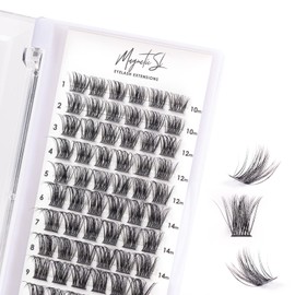 Individual Lashes 72 Cluster Lashes False Eyelashes Natural Look D Curl Reusable Fluffy Individual Lash Clusters Soft Eyelashes DIY Cluster Eyelash Extensions Mix Length 10-16MM-DM17